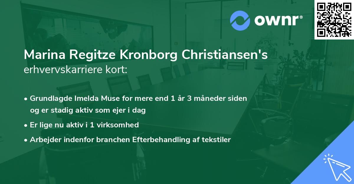 Marina Regitze Kronborg Christiansen's erhvervskarriere kort