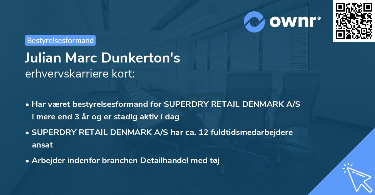 Julian Marc Dunkerton's erhvervskarriere kort