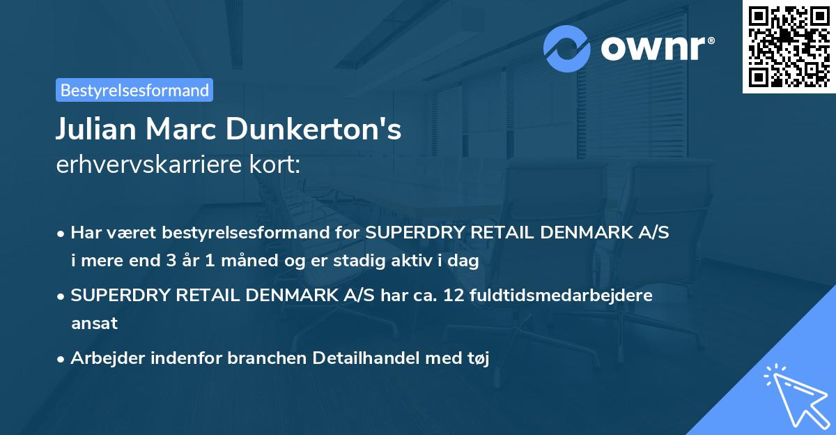 Julian Marc Dunkerton's erhvervskarriere kort