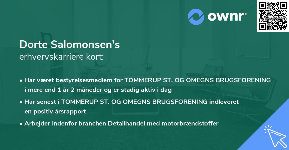 Dorte Salomonsen's erhvervskarriere kort