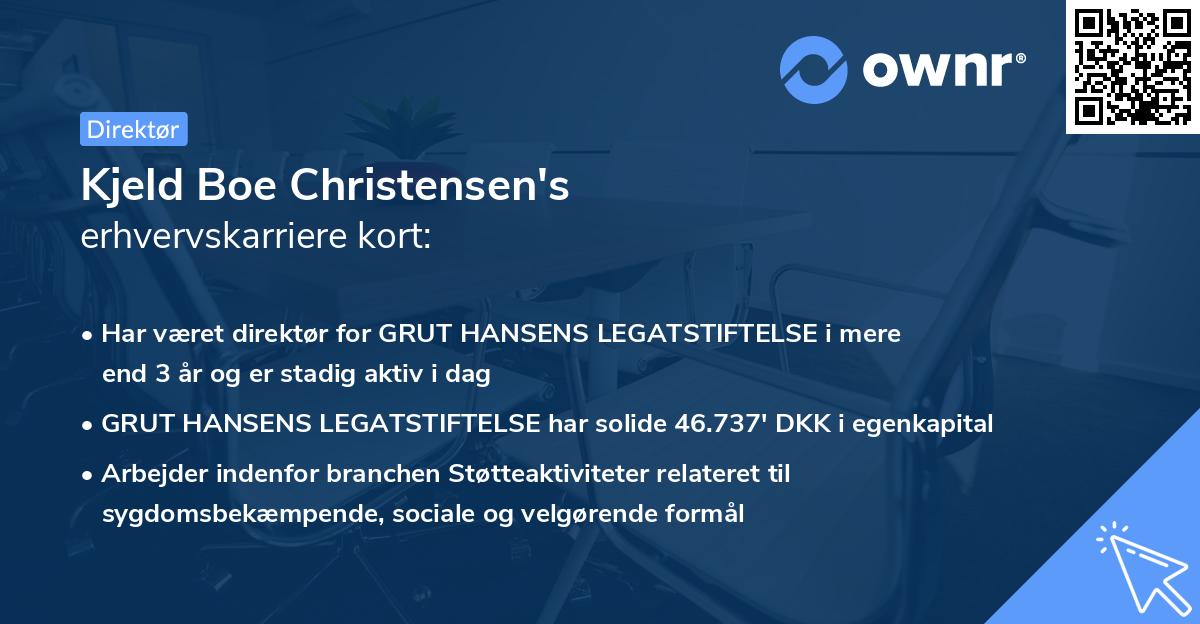 Kjeld Boe Christensen's erhvervskarriere kort