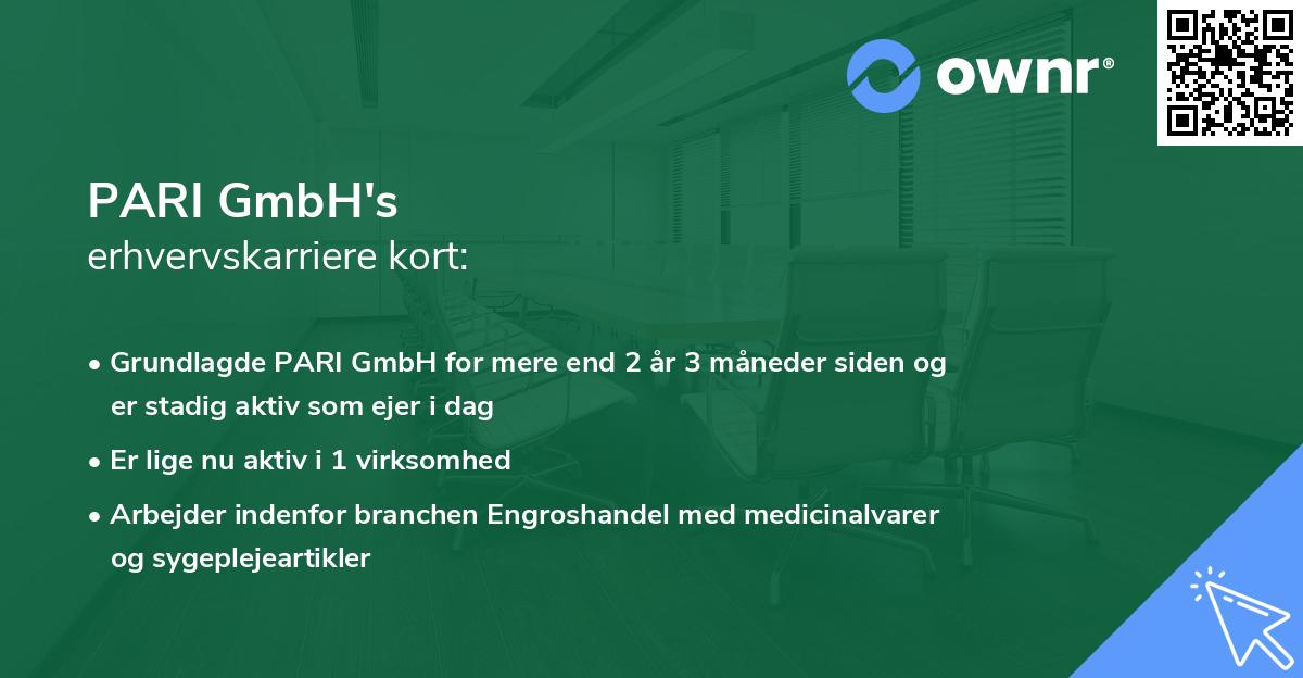 PARI GmbH's erhvervskarriere kort
