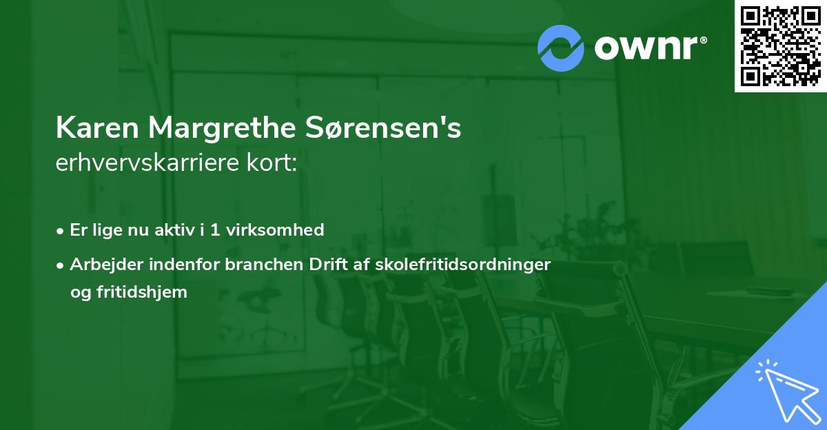 Karen Margrethe Sørensen's erhvervskarriere kort