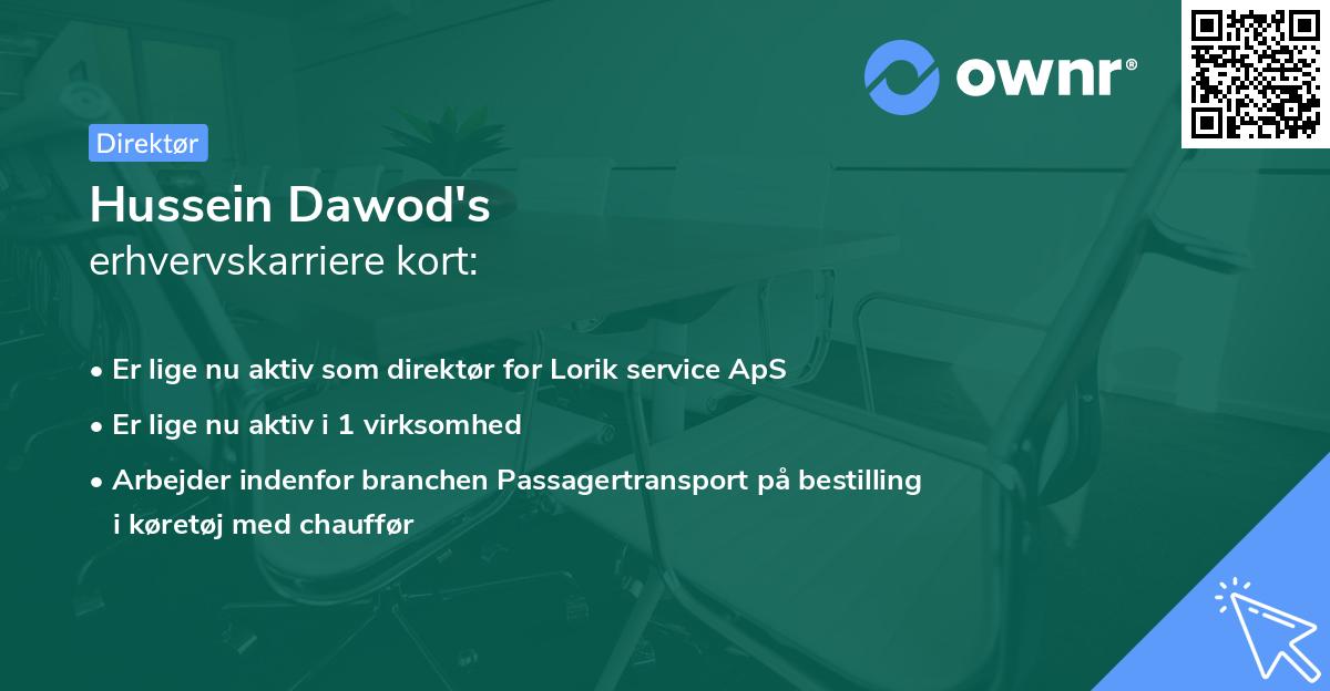 Hussein Dawod's erhvervskarriere kort