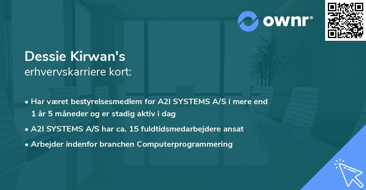 Dessie Kirwan's erhvervskarriere kort