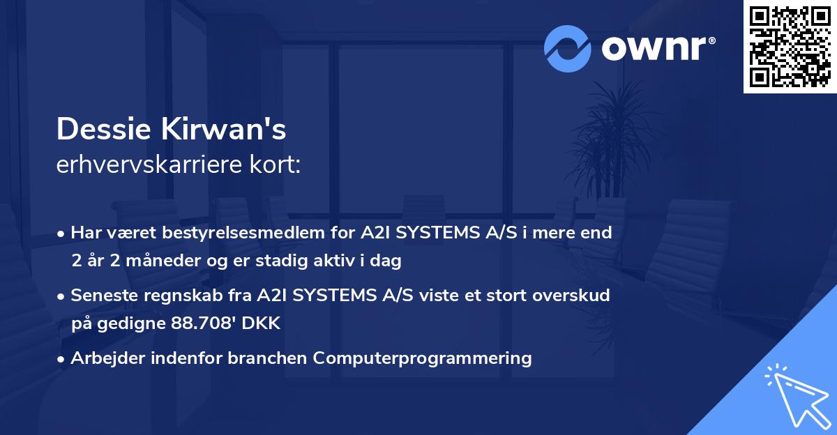 Dessie Kirwan's erhvervskarriere kort