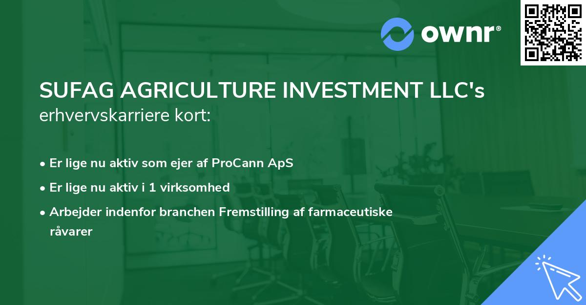 SUFAG AGRICULTURE INVESTMENT LLC's erhvervskarriere kort