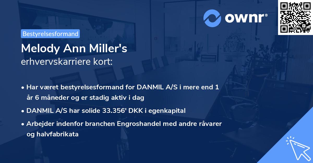 Melody Ann Miller's erhvervskarriere kort