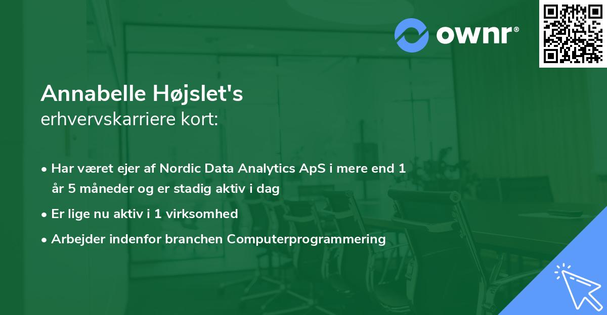 Annabelle Højslet's erhvervskarriere kort