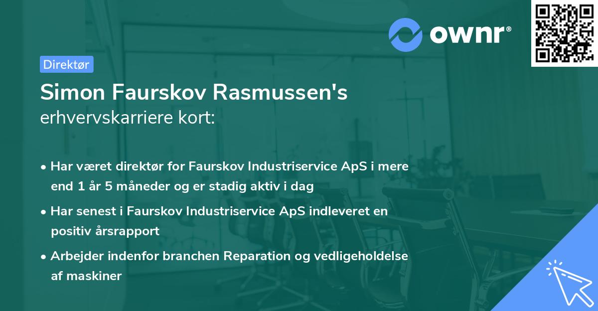 Simon Faurskov Rasmussen's erhvervskarriere kort