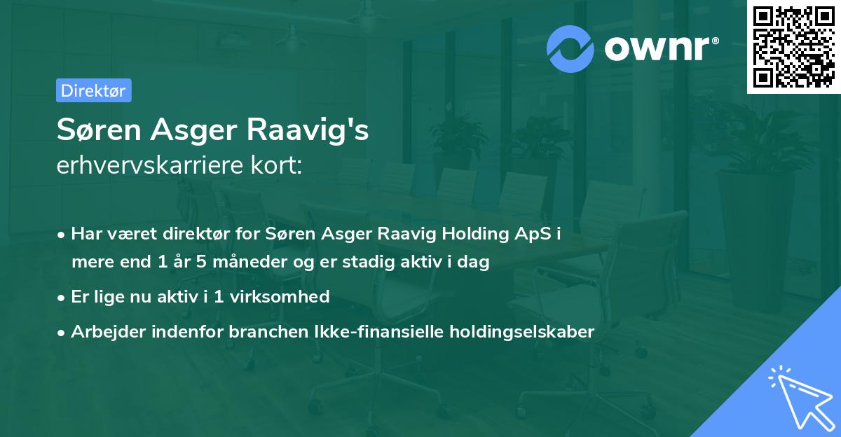 Søren Asger Raavig's erhvervskarriere kort