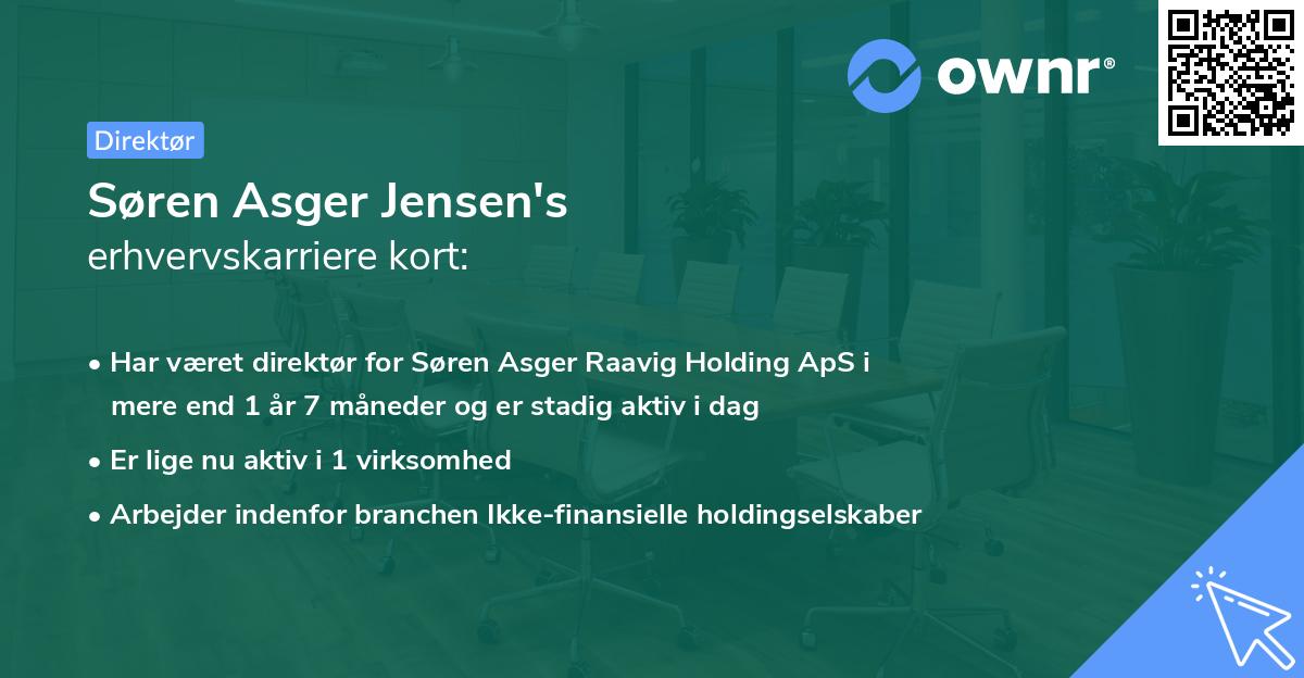 Søren Asger Jensen's erhvervskarriere kort