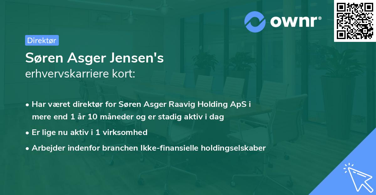 Søren Asger Jensen's erhvervskarriere kort