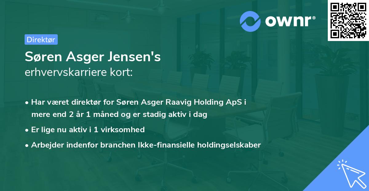 Søren Asger Jensen's erhvervskarriere kort