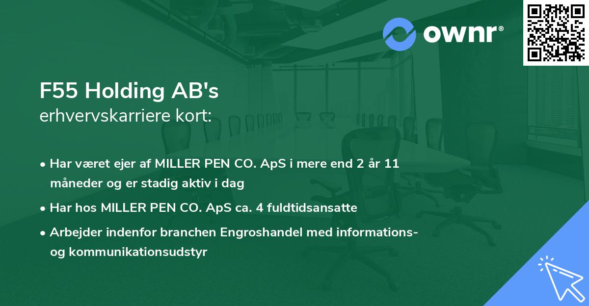 F55 Holding AB's erhvervskarriere kort