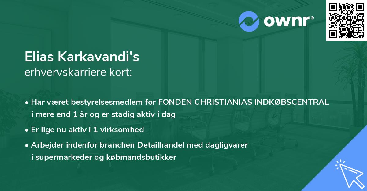 Elias Karkavandi's erhvervskarriere kort