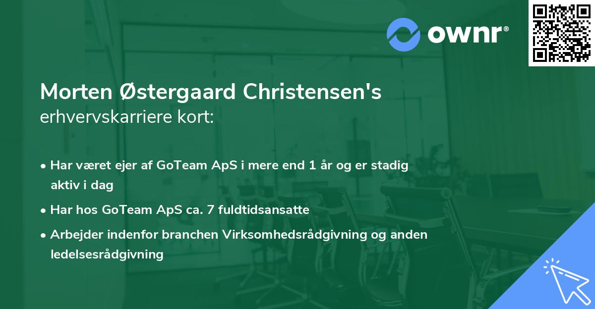 Morten Østergaard Christensen's erhvervskarriere kort