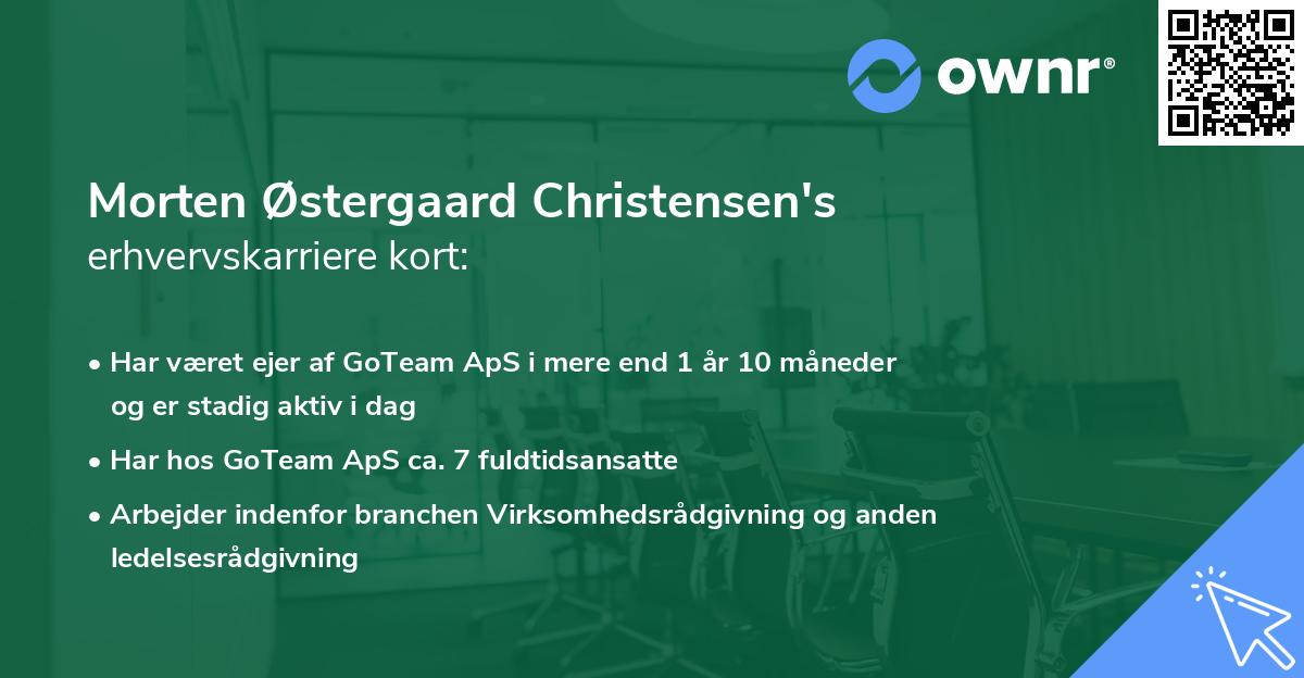 Morten Østergaard Christensen's erhvervskarriere kort