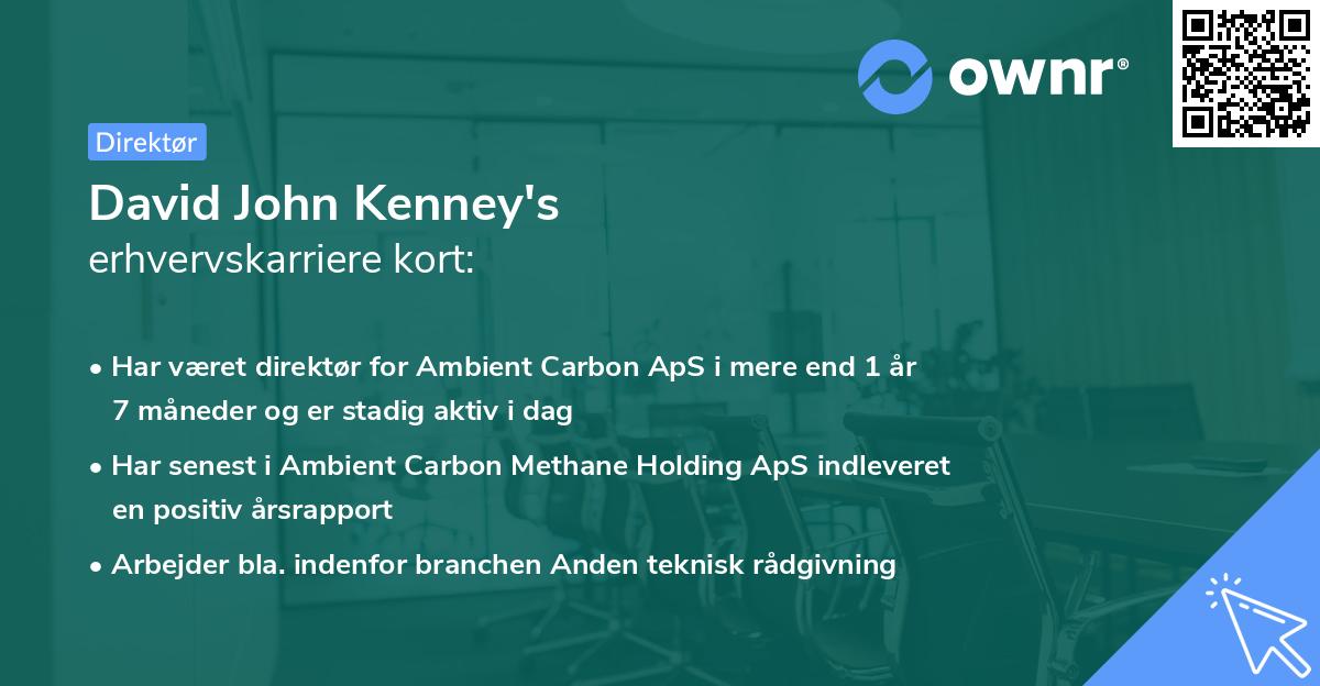 David John Kenney's erhvervskarriere kort