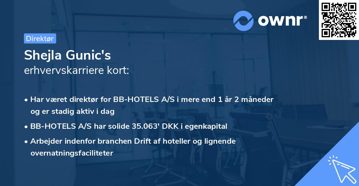 Shejla Gunic's erhvervskarriere kort