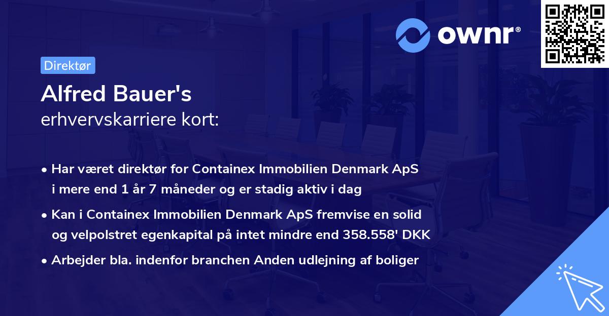 Alfred Bauer's erhvervskarriere kort
