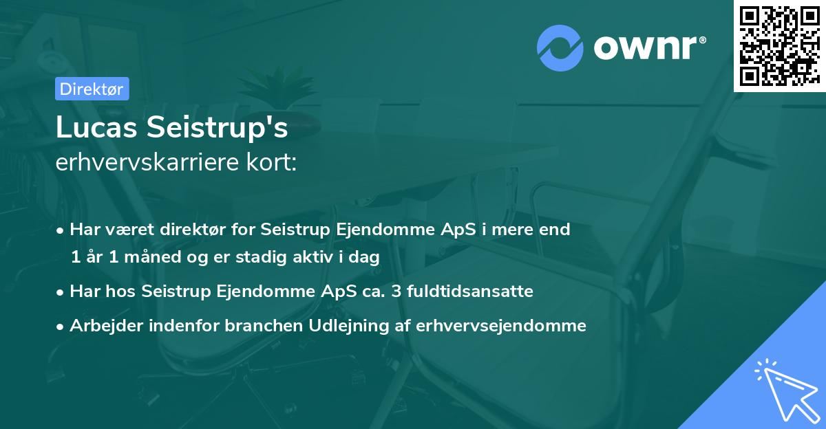 Lucas Seistrup's erhvervskarriere kort