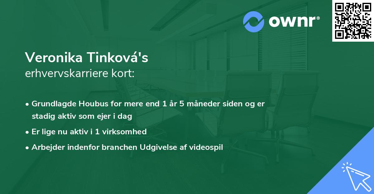 Veronika Tinková's erhvervskarriere kort