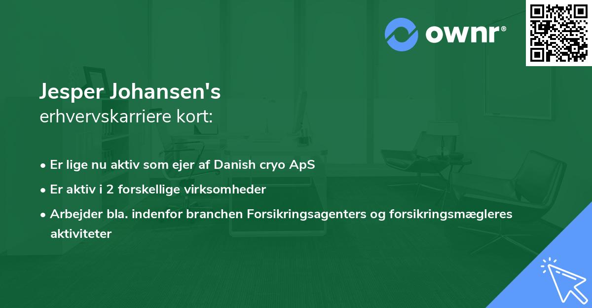 Jesper Johansen's erhvervskarriere kort