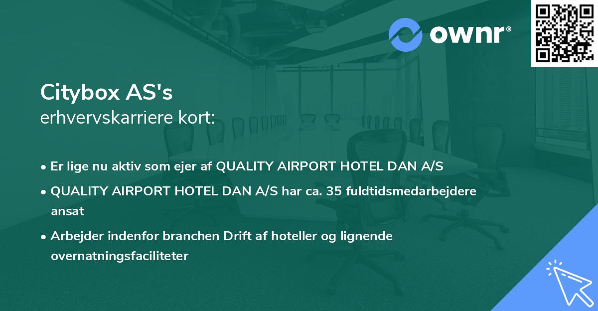 Citybox AS's erhvervskarriere kort