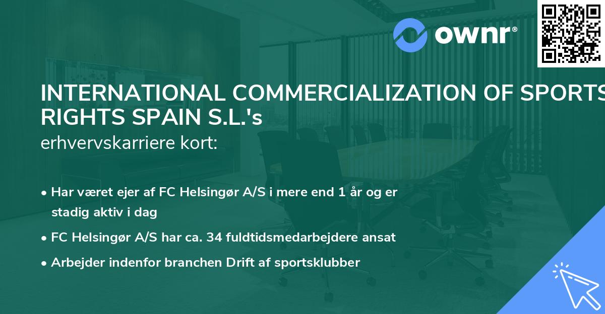 INTERNATIONAL COMMERCIALIZATION OF SPORTS RIGHTS SPAIN S.L.'s erhvervskarriere kort