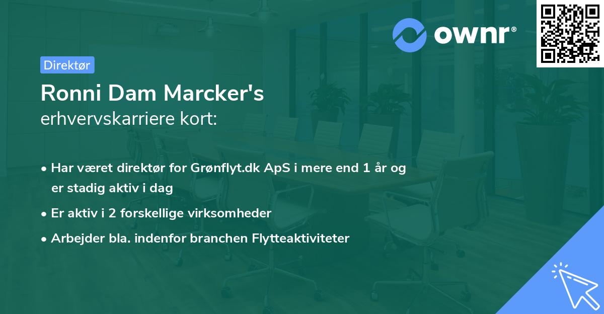 Ronni Dam Marcker's erhvervskarriere kort