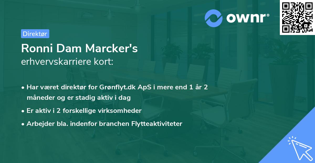 Ronni Dam Marcker's erhvervskarriere kort
