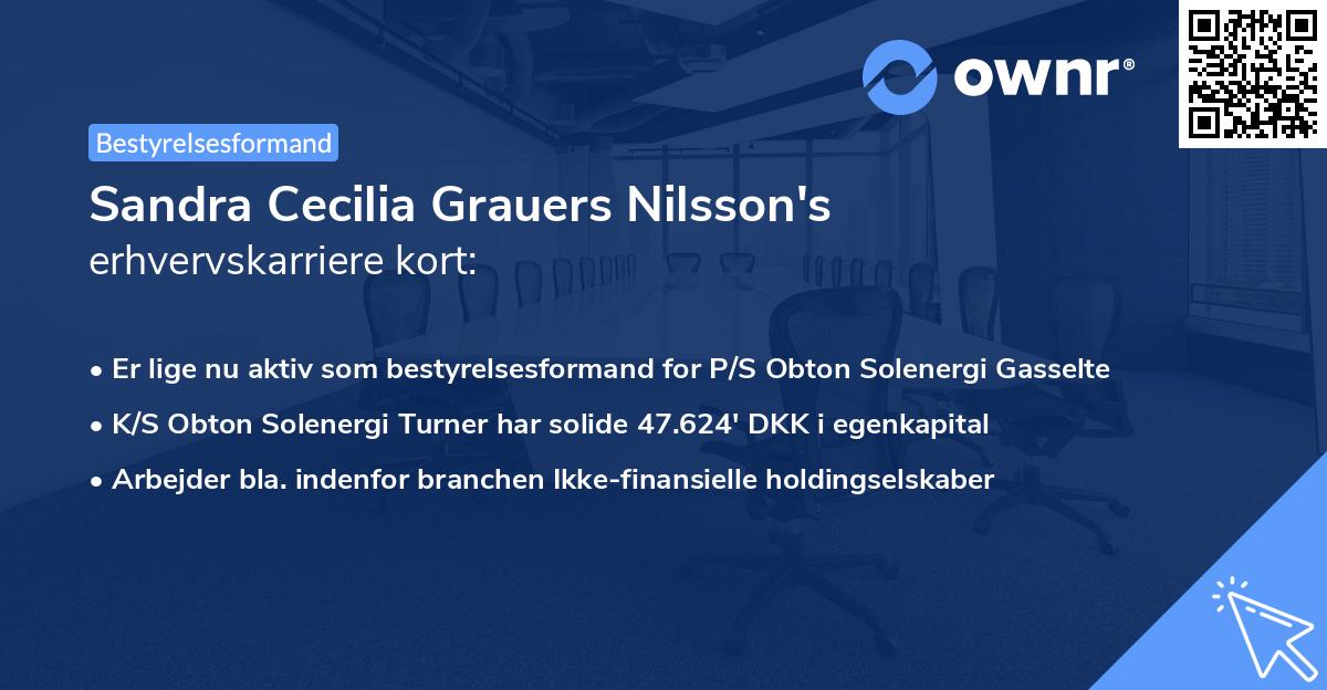 Sandra Cecilia Grauers Nilsson's erhvervskarriere kort