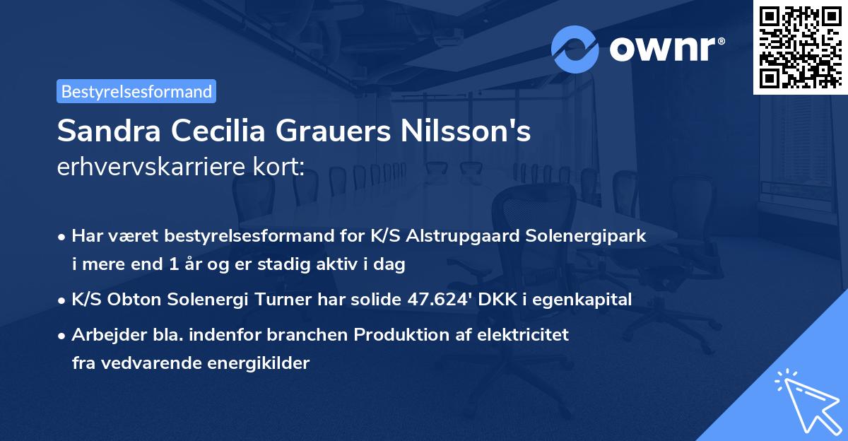 Sandra Cecilia Grauers Nilsson's erhvervskarriere kort