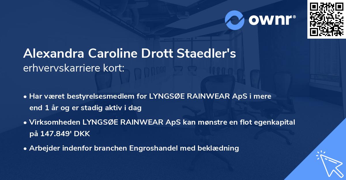 Alexandra Caroline Drott Staedler's erhvervskarriere kort