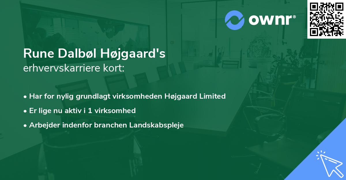 Rune Dalbøl Højgaard's erhvervskarriere kort