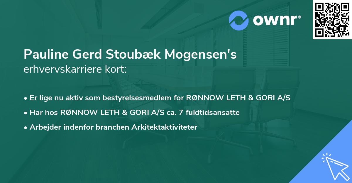 Pauline Gerd Stoubæk Mogensen's erhvervskarriere kort