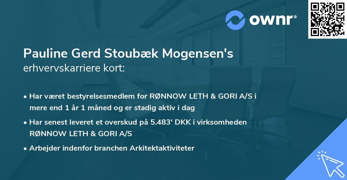 Pauline Gerd Stoubæk Mogensen's erhvervskarriere kort