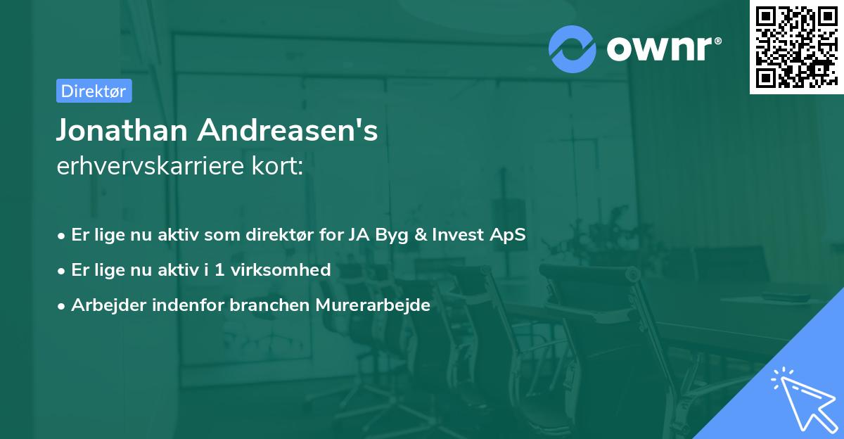 Jonathan Andreasen's erhvervskarriere kort