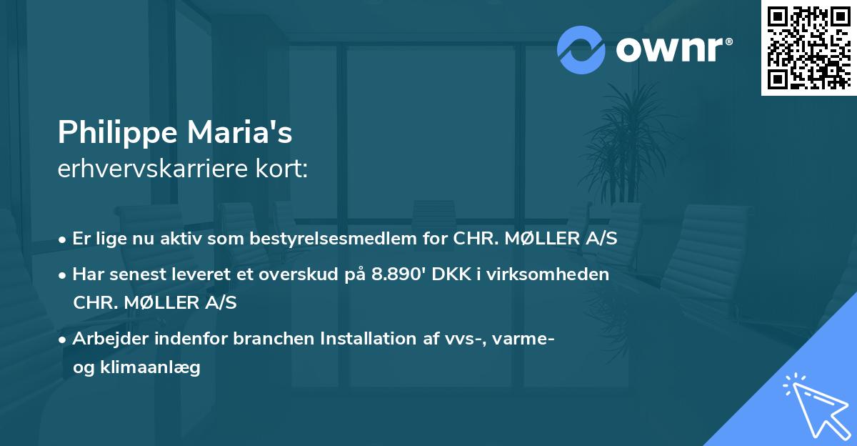 Philippe Maria's erhvervskarriere kort