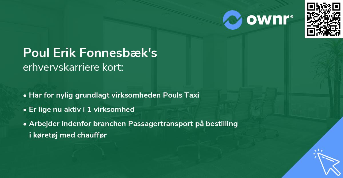 Poul Erik Fonnesbæk's erhvervskarriere kort