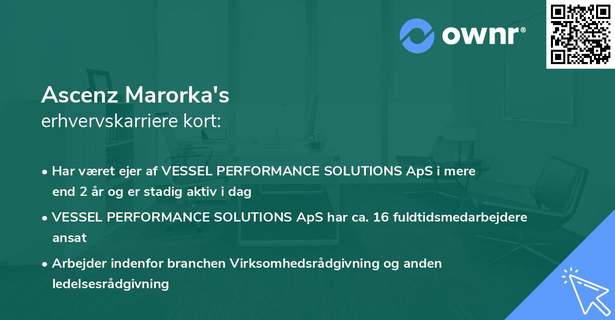 Ascenz Marorka's erhvervskarriere kort