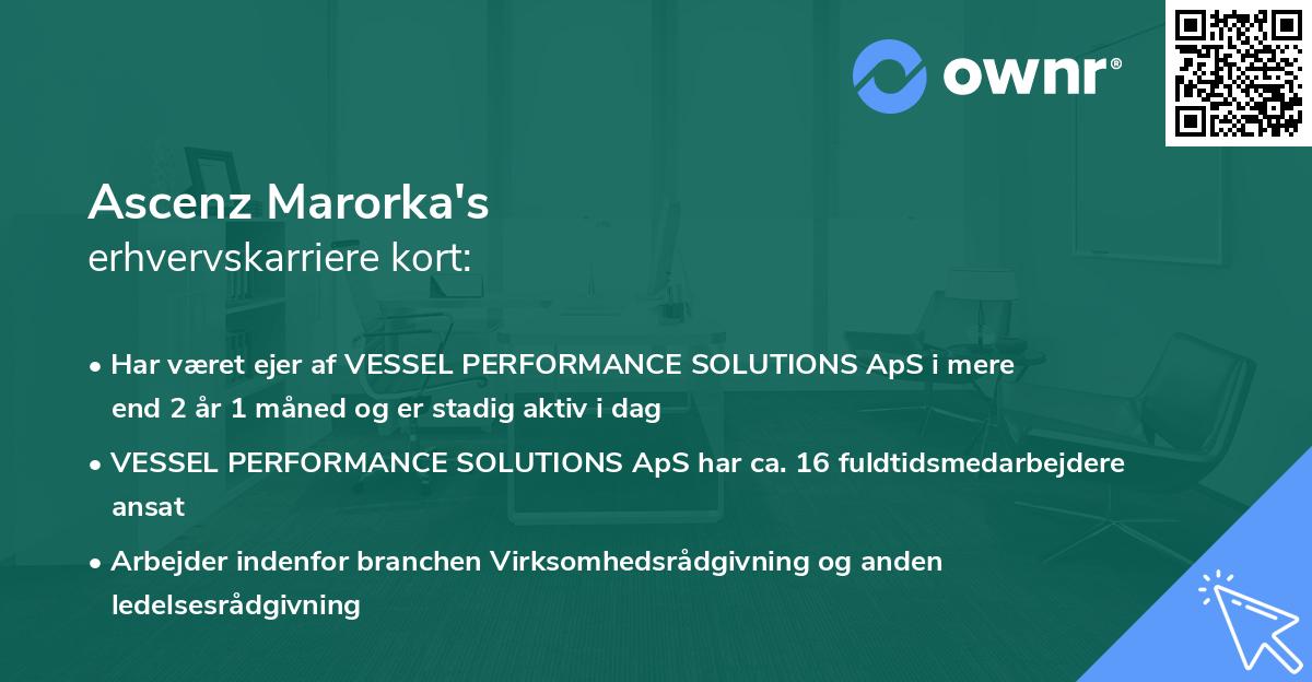 Ascenz Marorka's erhvervskarriere kort
