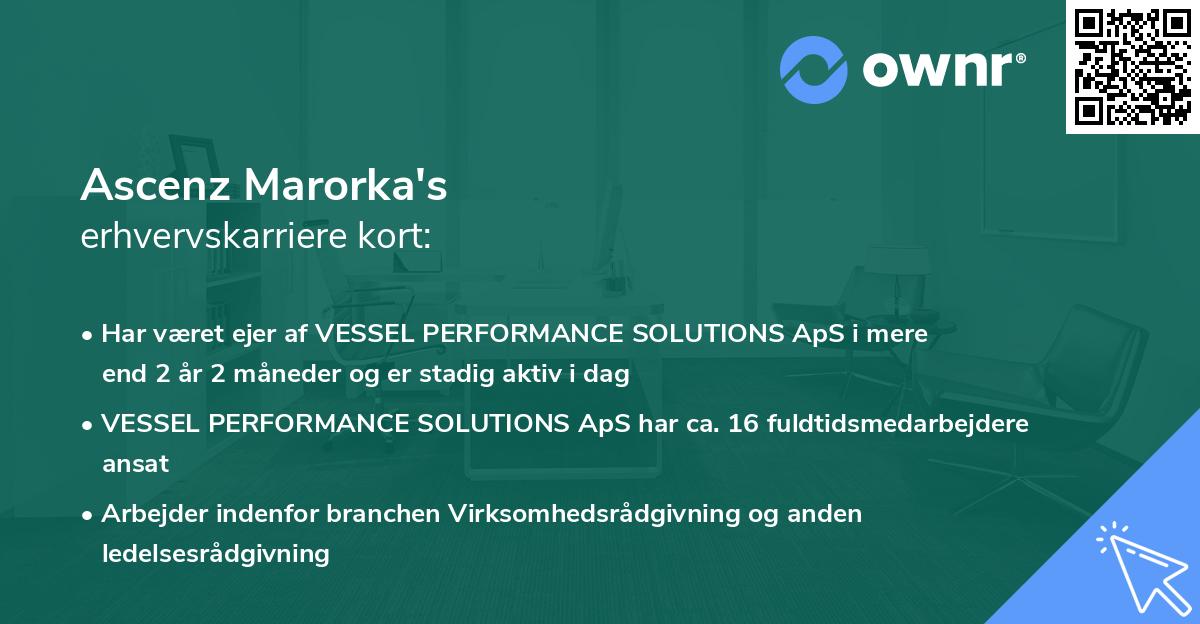 Ascenz Marorka's erhvervskarriere kort