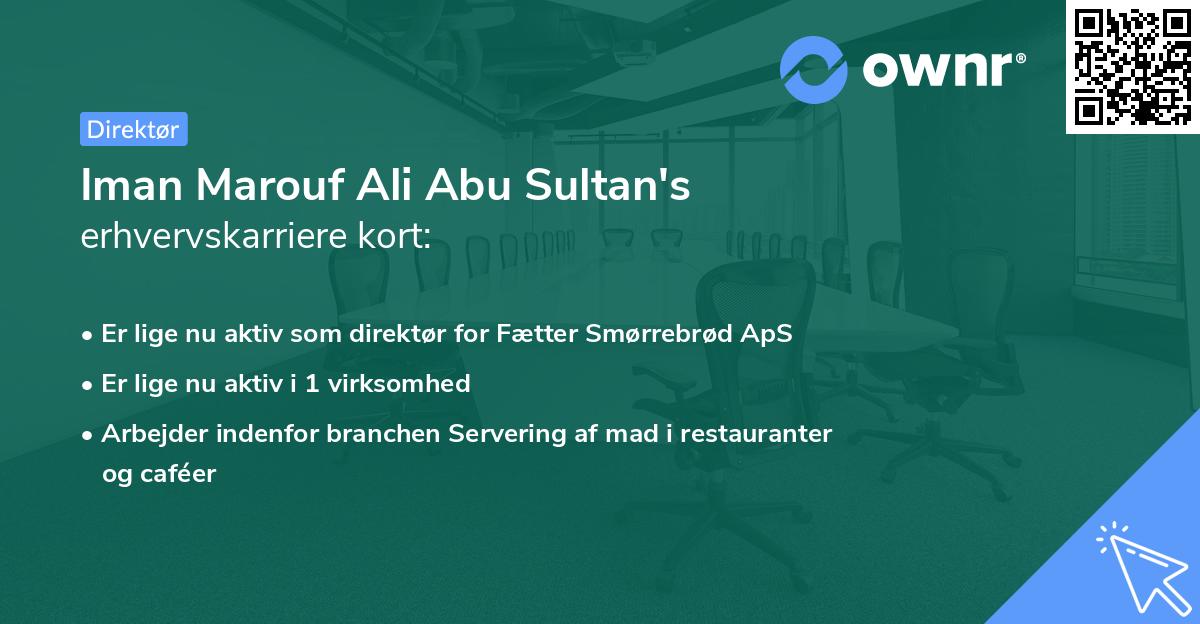 Iman Marouf Ali Abu Sultan's erhvervskarriere kort