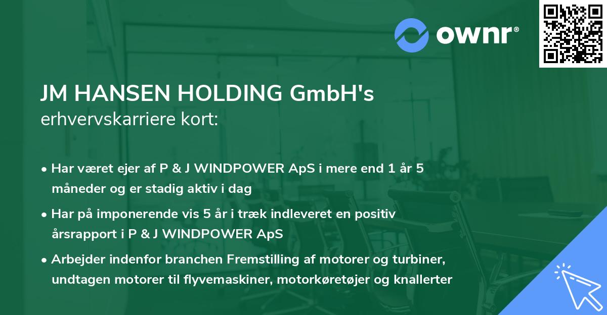 JM HANSEN HOLDING GmbH's erhvervskarriere kort