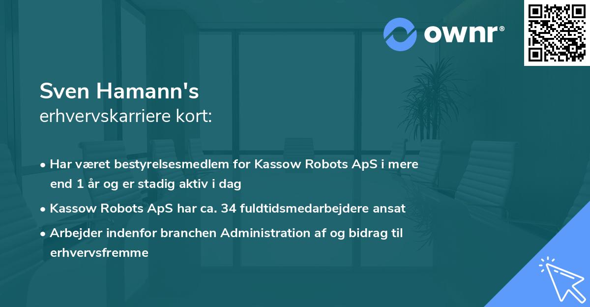 Sven Hamann's erhvervskarriere kort