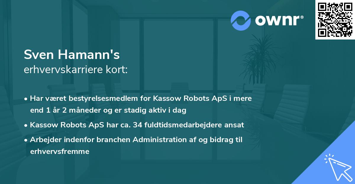Sven Hamann's erhvervskarriere kort