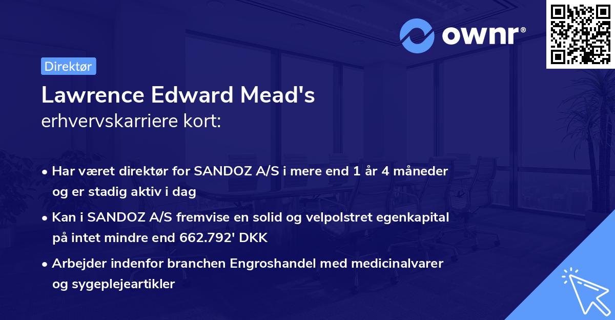 Lawrence Edward Mead's erhvervskarriere kort