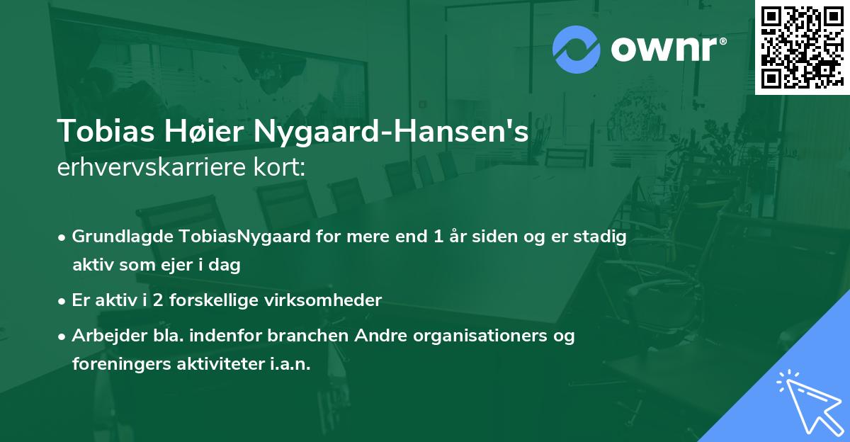 Tobias Høier Nygaard-Hansen's erhvervskarriere kort
